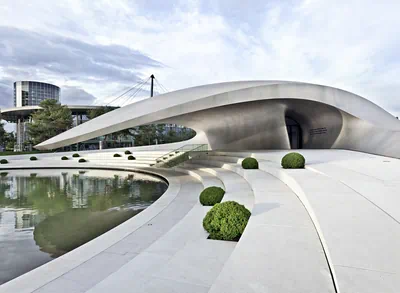 Außenaufnahme des Porsche Pavillons