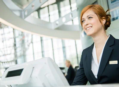 Employee at the Welcome Desk