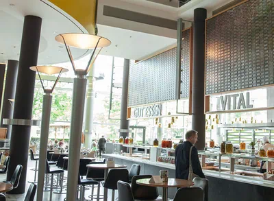 An interior shot of the Lagune restaurant in the Autostadt