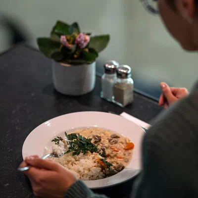 Teller mit Hünherfrikassee