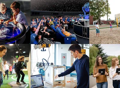 Collage mit verschiedenen Unternehmungsmöglichkeiten für Jugendliche in Wolfsburg