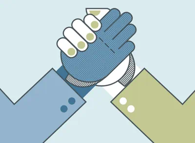 Ein Icon was zeigt, wie zwei Hände zu einem Handschlag einschlagen