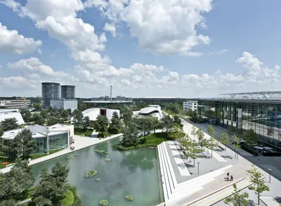 Überblick über die Autostadt aus der Luft